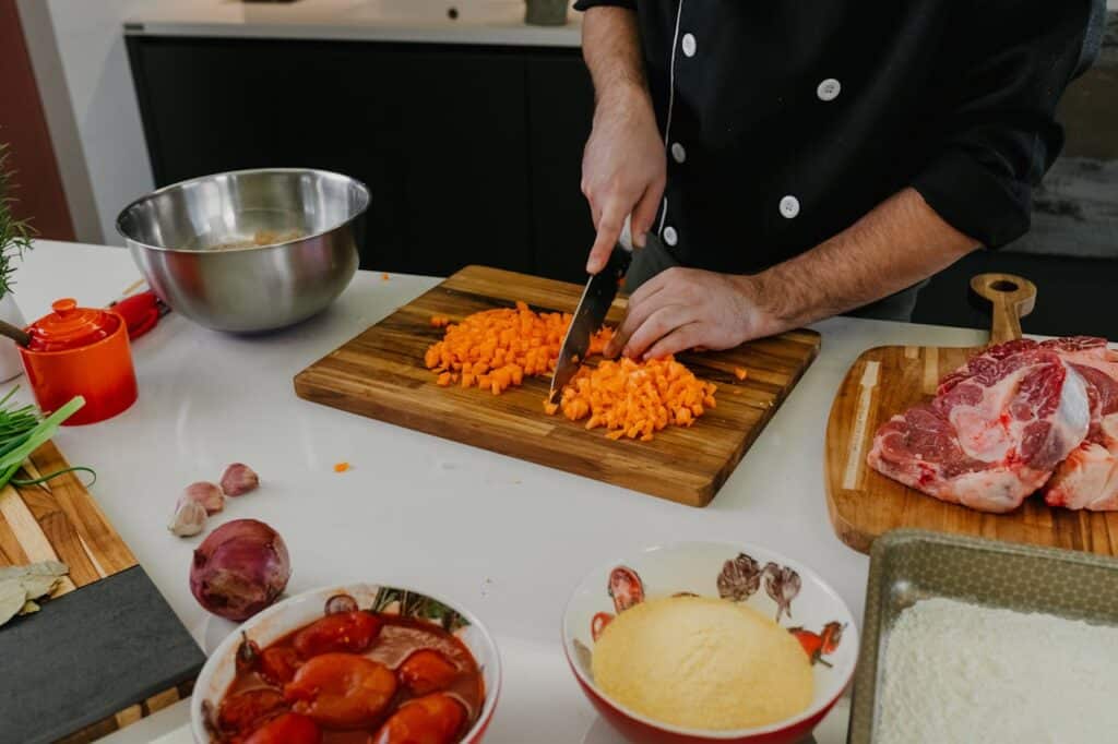 professional chef with a knife